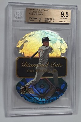 1997 Flair Showcase Diamond Cuts #15 Cal Ripken Jr. BGS 9.5 W/ 2x 
