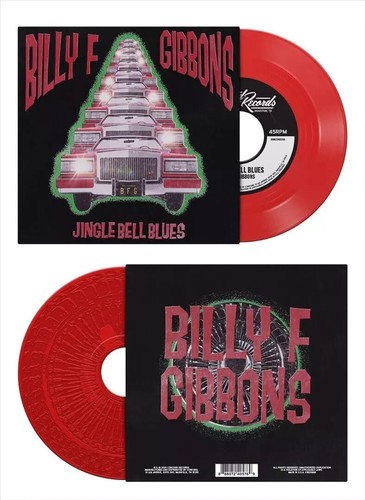 BILLY F GIBBONS Jingle Bell Blues 7" Red Vinyl Translucent Single *SEALED* - Picture 2 of 2