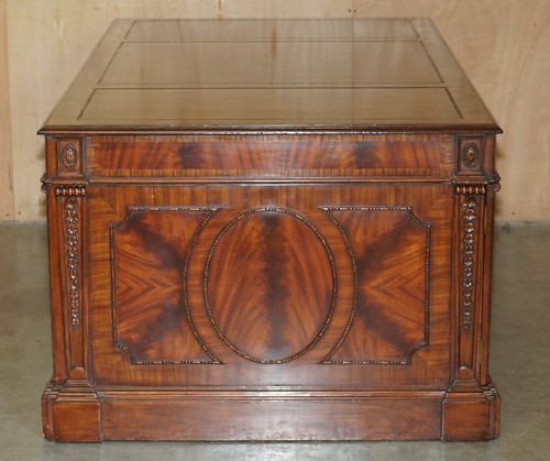 FULLY RESTORED EXTRA LARGE DOUBLE SIDED REGENCY TWIN PEDESTAL PARTNER DESK - Picture 7 of 24
