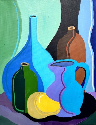 CORBELLIC ORIGINAL PAINTING 16X20 WINE BOTTLES COLORFUL FINE ART LARGE CANVAS - Picture 2 of 9