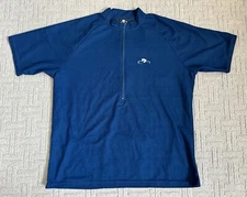 VINTAGE Bellwether Cycling Jersey Mens Blue 1/4 Zip Short Sleeve USA Medium