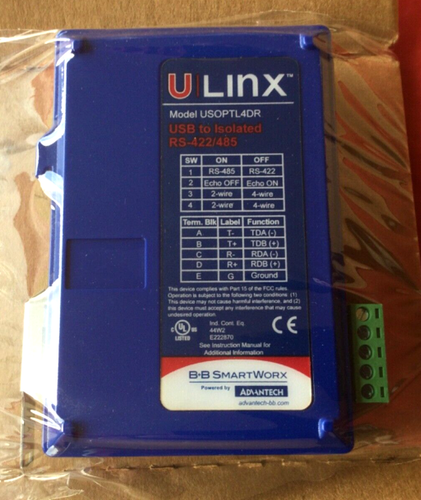 ADVANTECH BB-USOPTL4DR USB Converter - Picture 2 of 4