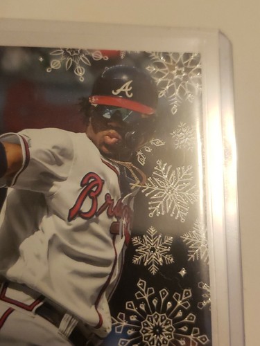 2020 Topps Holiday Ronald Acuna Jr Metallic Snowflake Variant Braves - Picture 10 of 11