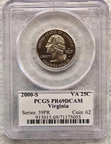 2000-S PCGS PR69 DCAM 25C 50 STATE COIN SET / MA, MD, SC, NH, VA - Picture 10 of 11