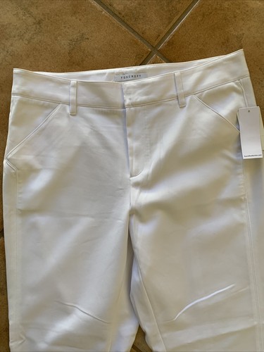 Foxcroft Damengröße 10 weiß vorne flach Knöchelhose Taschen Baumwolle Nylon Elasthan - Bild 3 von 8