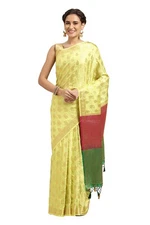 Mimosa Women's Kanjivaram Art Silk Saree With Unstiched Blouse