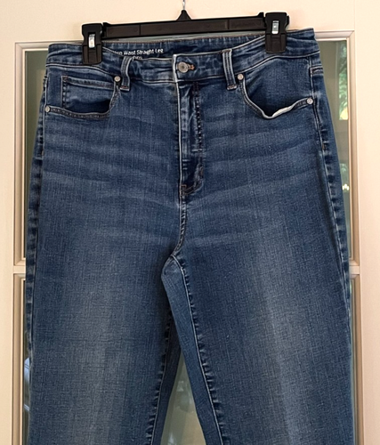 Talbot's Flawless High Waist Straight Leg Curvy Blue Jeans, Size 10 - Picture 2 of 6