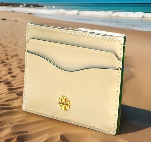 Tory Burch Emerson Leder Kartenetui hellbraun 139340 Neu mit Etikett - Bild 2 von 7