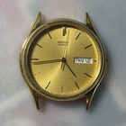Vintage Seiko 7N43-8A99 Men’s Watch Head Day/Date Gold Dial For Parts Or Repair