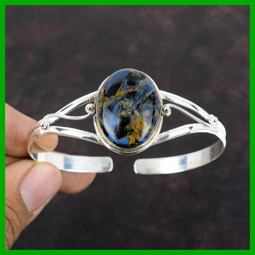 Daughters Day Sale Natural Pietersite Mother Gift New Bangle 925 Sterling Silver - Picture 3 of 13