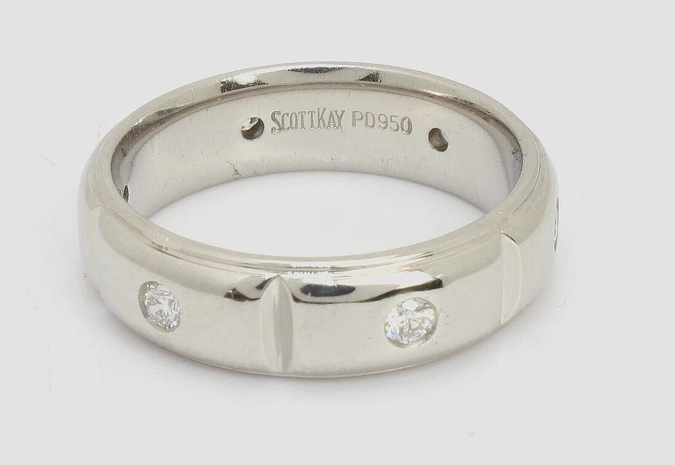 Anel de aliança de casamento SCOTT KAY 6,6 g paládio PD 950 VS/G e 0,30 ctw diamante tamanho 8 - Imagem 3 de 4