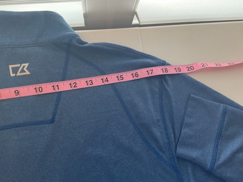 CUTTER & BUCK Drytec KC 2015 World Series Champs LS 1/4zip blue heather Baseball - Picture 19 of 21