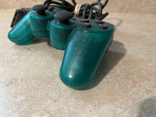 OEM Sony PlayStation PS1 Controller Emerald Green Analog SCPH-1200 Tested PS2 - Picture 5 of 7