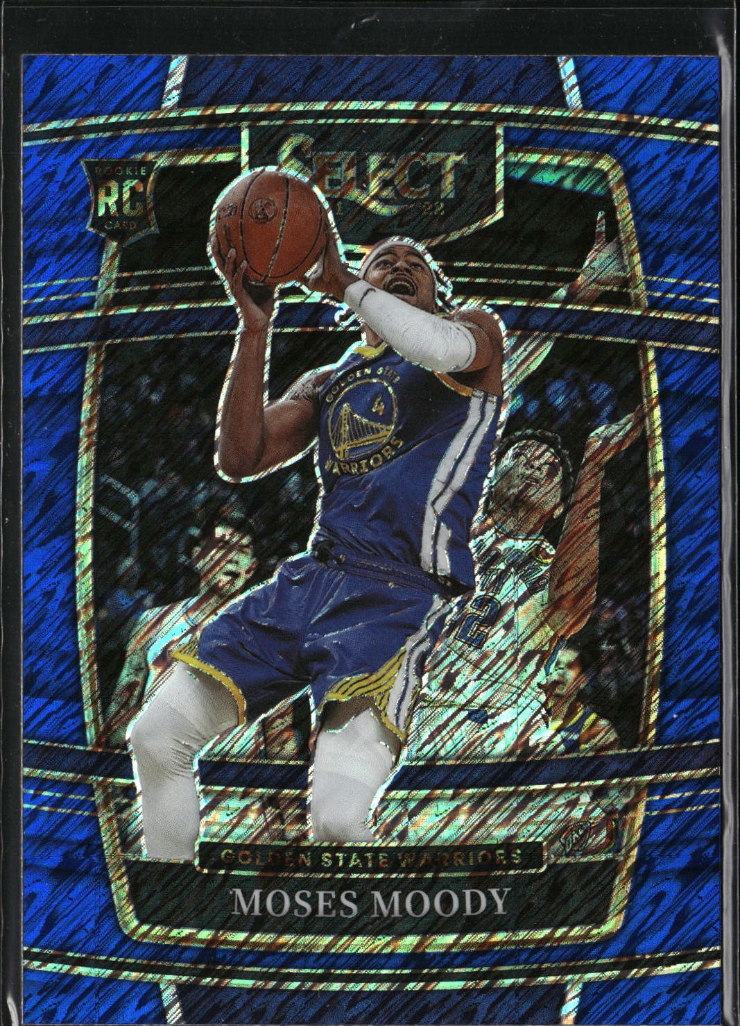 2021-22 Panini Select #62 Moses Moody Blue Shimmer Prizms