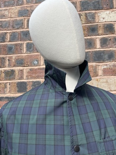 Oliver Spencer Black watch Tartan Nylon Mac Made In England Size 40 Ptp 23.5 - Picture 22 of 23