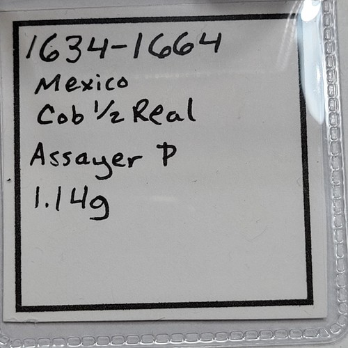 1634-1644 Mexico Cob 1/2 Real Assayer P Visible Pirate Era Silver Coin *M70 - Picture 3 of 4
