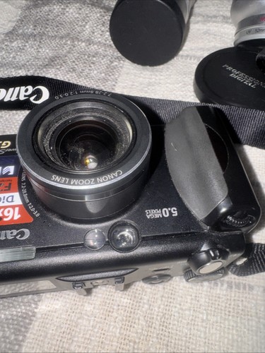 Canon PowerShot G5 Camera With lenses Strap Flash & Battery - NO Charger - Picture 12 of 12