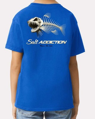 Salt Addiction Fishing T Shirt Toddler and Youth Bones Boat Ocean Beach