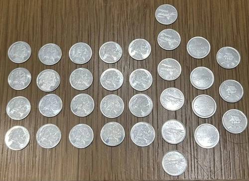Silver Lot Of 33 x 1 Gram .999 Silver Rounds Mostly Buffalo