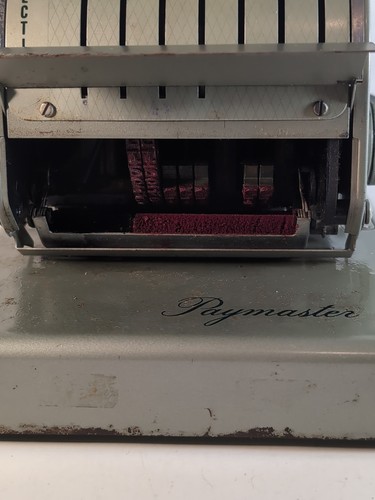 Vintage Paymaster Series X-900 Check Writer Green W/ Key - Picture 13 of 15