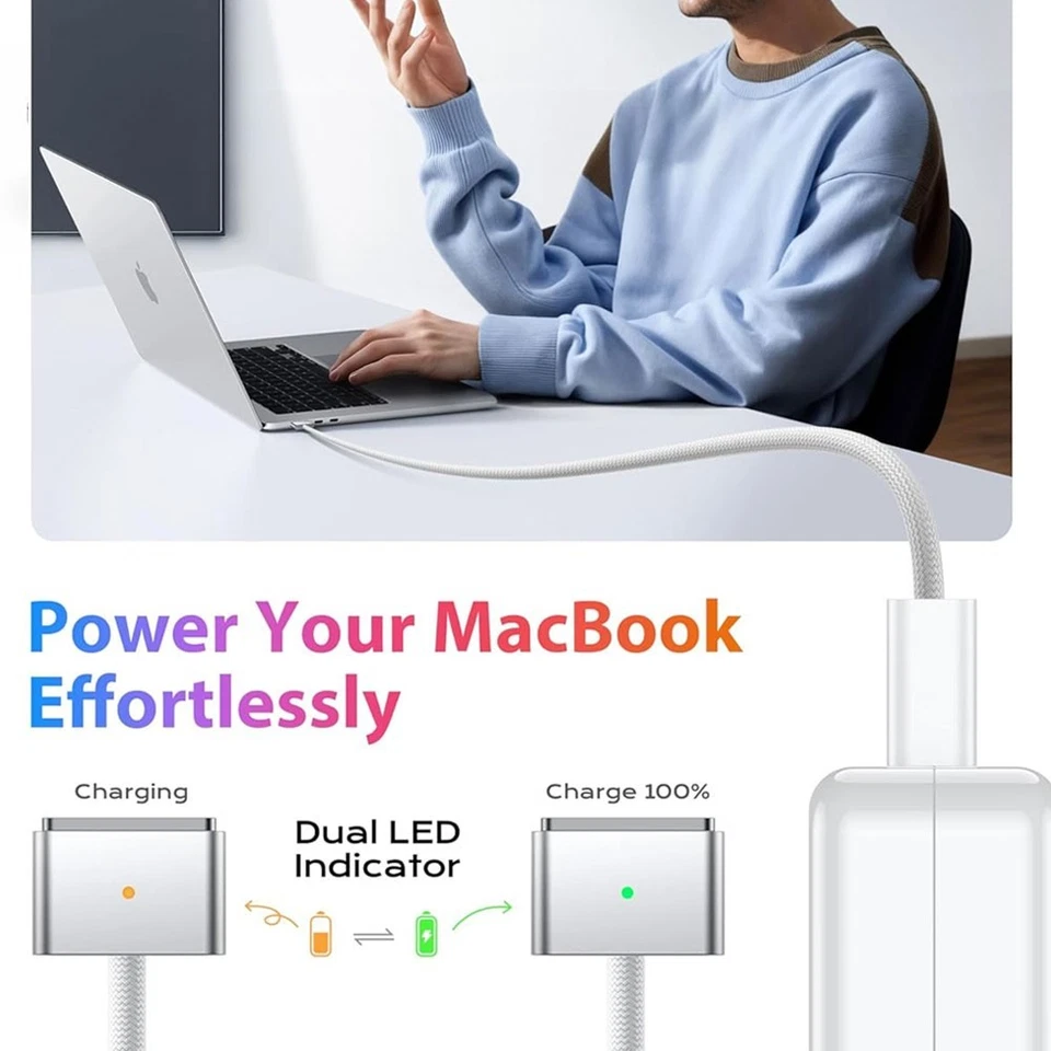 2m 140W USB C Magsafe 3 MacBook Charging Cable Air Pro M3 M2 Mag-Safe 3 Type - image 2 of 4