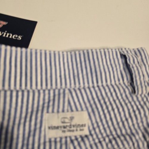 Vineyard Vines Seersucker Club Pants Boys Size 12 Striped Bayside Blue Chino - Picture 5 of 5