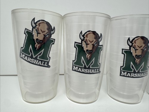 Lot 4 TERVIS TUMBLER 16 oz Cups MARSHALL THUNDERING HERD Insulated NO LIDS - 第 2/7 張圖片