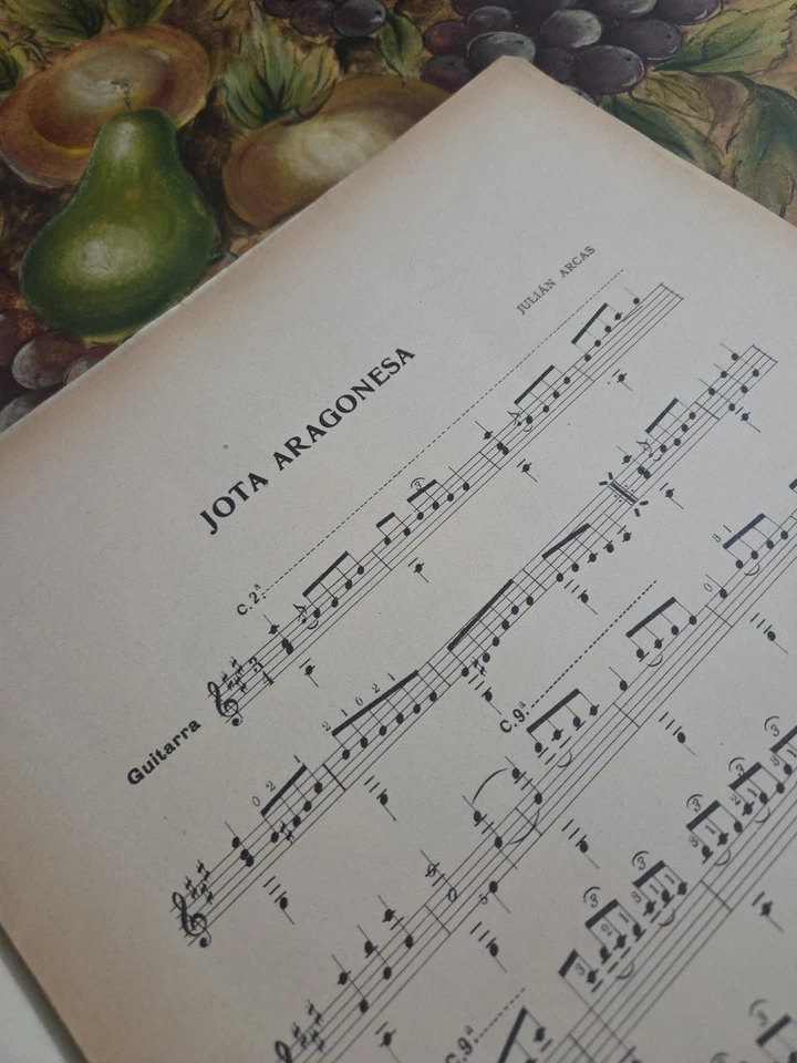 Julian Arcas Jota Aragonesa Для Классической Гитары Чрезвычайно Редкие Нотные Ноты - Изображение 2 из 2