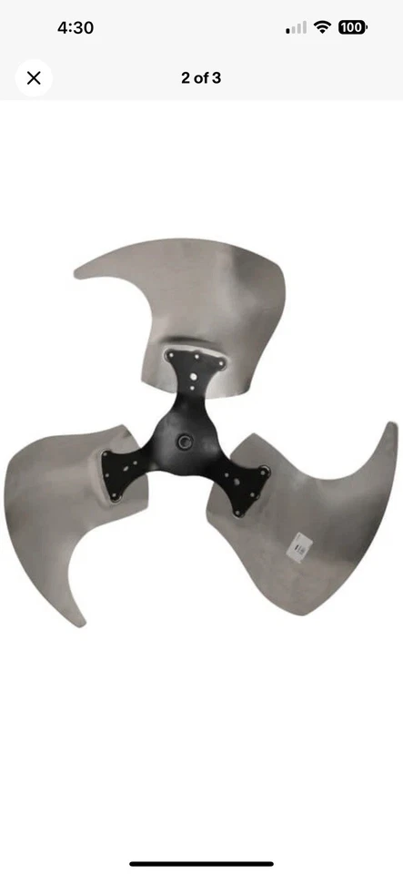 Ventilador de paso axial Trane FAN04078 30", 3 aspas, 23 grados, diámetro de 5/8", ZS3003-23RA-1 Foto 2 de 3