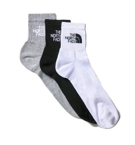 The North Face Crew Socks Unisex Small Multi Stretch Sport 3-Pack Cushioned