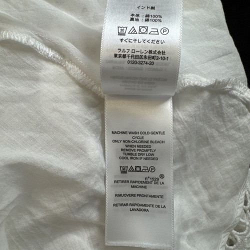 Neu mit Etikett $ 598 Polo Ralph Lauren langes Kleid kurzärmelig gefüttert Ösen 100 % Baumwolle Gr. 0 - Bild 21 von 24