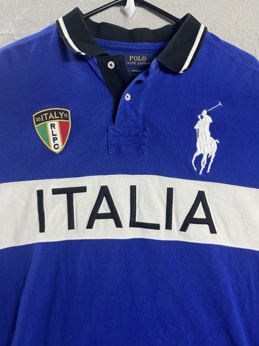 Ralph Lauren Herren Poloshirt Blau XL Italia Italy Rugby Custom Fit #15 - Bild 2 von 13