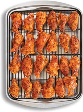 Oven Crisp Baking Tray 2Pc Set Includes Pan and Rack; Natural Aluminum for Air F