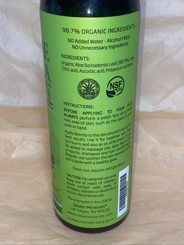 Bio Aloe Vera Gel 100 % reine Aloe frisch geschnittene Aloe Hautpflege Schönheit 12 Oz. - Bild 5 von 6