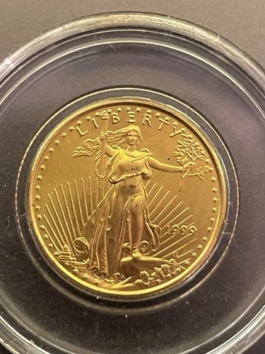 1999 $5 Dollar US American Gold Eagle 1/10 Ounce OZ Pure Fine Gold Coin