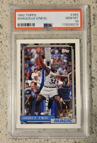 1992-93 Topps Shaquille O'Neal Magic RC Rookie #362 HOF PSA 10 GEM MINT