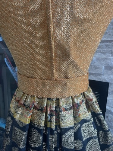 VTG 70s Union Made Mod Psychedelic Floral Boho Hostess Maxi Dress High Neck - Picture 8 of 17