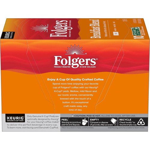 Folgers Desayuno Mezcla Café, Tostado Suave, Keurig K-Cup Vainas, Caja de 10 unidades - Imagen 2 de 2