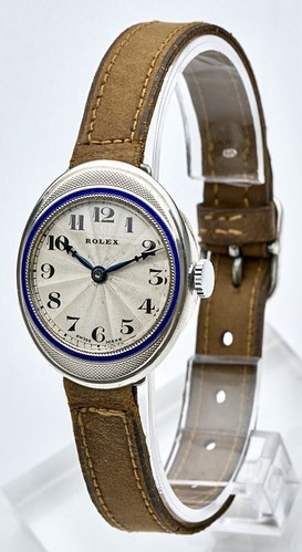 Rolex Swiss Sterling Silver ‘1920’ Gents Rare Dial Vintage Oval Watch, 27mm - Picture 2 of 24