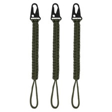 3 Pcs Paracord Keychain Lanyard Keychain Cord with Hook Dark Green