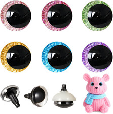 40Pcs 35Mm 3D Glitter Safety Eyes for Crocheting with Washers Moon Crochet Amigu