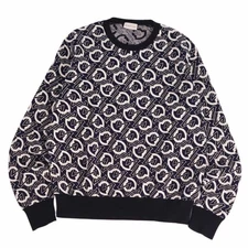 Moncler Knit 2020 Sweater Long Sleeve Logo Cotton Top Men's M Navy Used MOLO-0