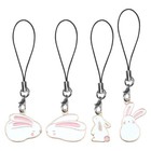  4 Pcs Chaîne Telephone Portable Porte Clé Lapin Charme De Téléphone