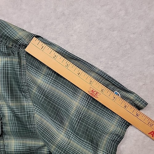 KUHL Shirt Mens Sz L Green Plaid Response Short Sleeve Stretch Wicking Pockets - Picture 11 of 14