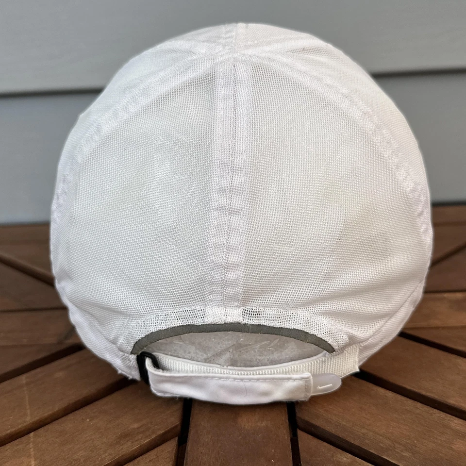 Vintage Nike Tailwind 7 Panel Hat Cap Strap Back Mens White Mesh Running Feather - Image 4 of 4