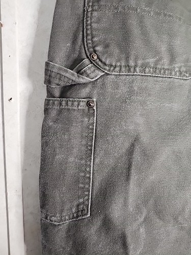 Pantalones Carhartt De Colección B136 MOS Para Hombres 44X34 Doble Rodilla Carpintero Trabajo Musgo - Imagen 7 de 14