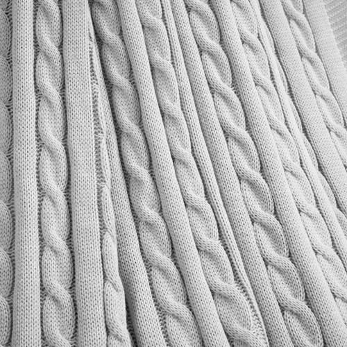 Cable Soft Knitted Baby/Blanket, 40" x 30", Light Gray - Picture 6 of 7