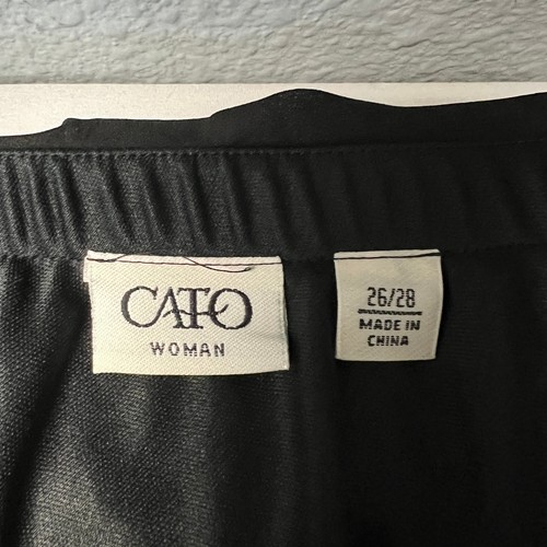 NWT Cato Black Satin Flowy Handkerchief Hem Skirt Plus Size 26/28 Elastic Waist - Picture 4 of 10