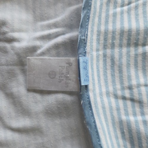 Pumpkin Patch Baby Blue Stripe Security Blanket Comforter Captain Teddy Vintage - Picture 3 of 3