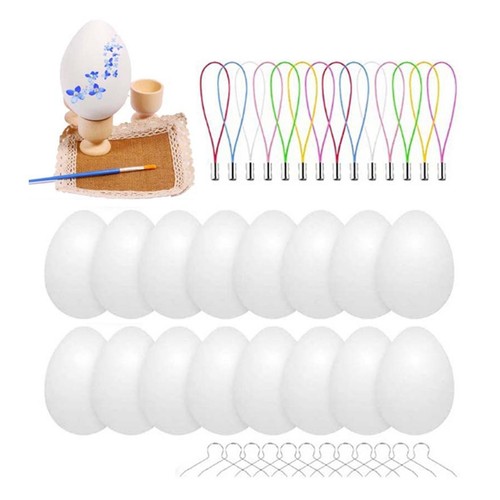 25Pcs White Easter Eggs Hanging Ornaments Simulation Easter Eggs Easter Basket - Picture 6 of 7